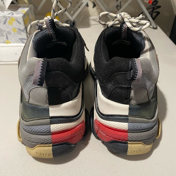 Balenciaga triple S black grey two tone fabric sneaker no box - Picture 7 of 10